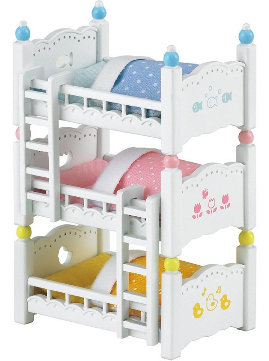 Sylvanian Families Cama Cucheta Triple Habitación Juguete 