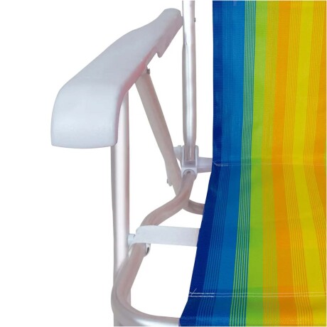 Reposera Silla Reclinable De Playa 4 Posiciones Aluminio Azul/amarillo