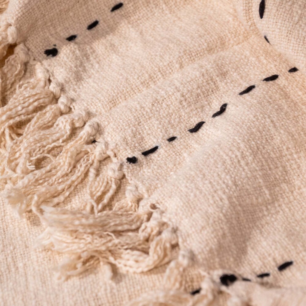 THROW PEFKI 130*170 LINO-Y-ALGODON CRUDO/BEIGE