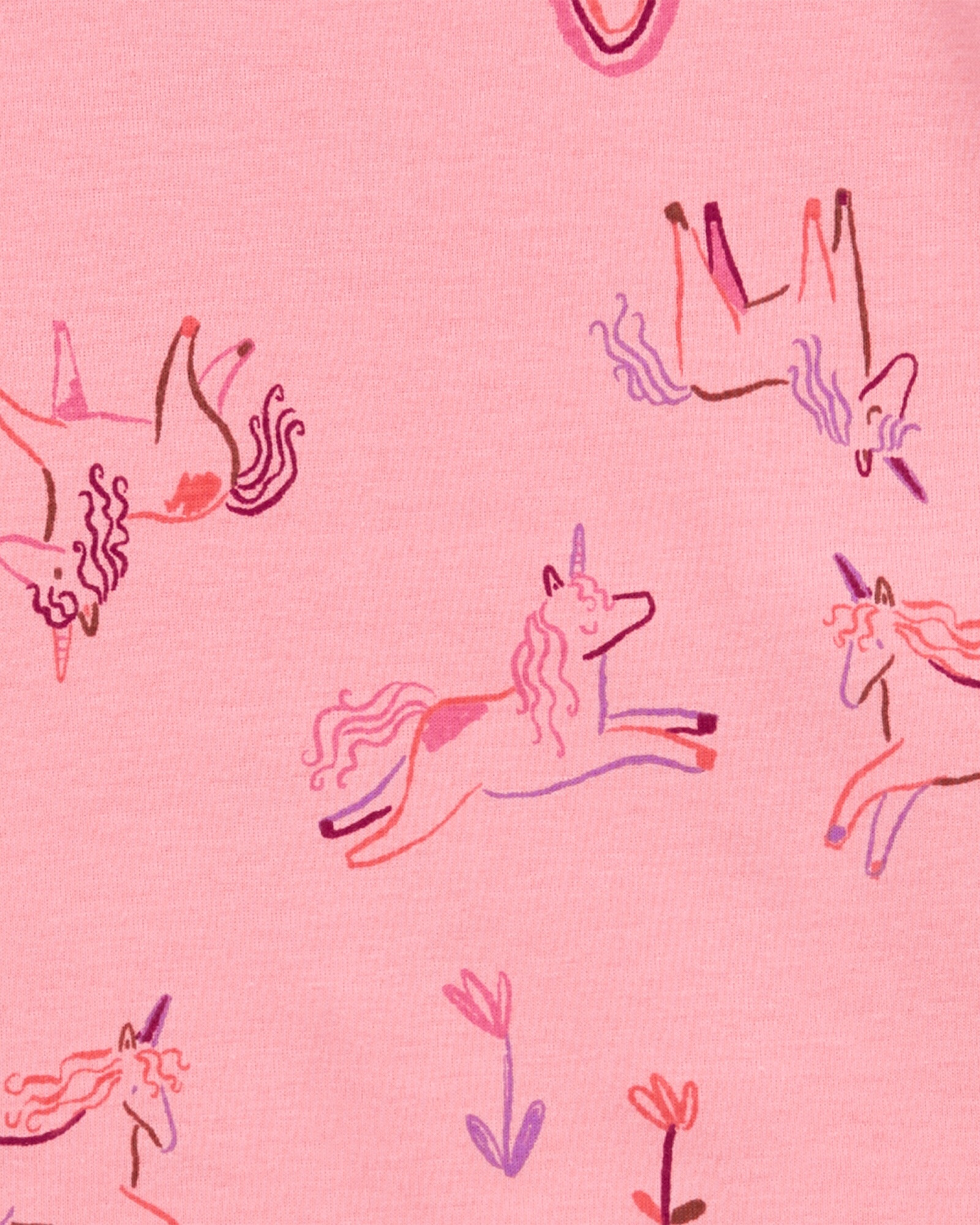 Pijama cuatro piezas de algodón, dos pantalones y dos remeras, diseño unicornios Pijama cuatro piezas de algodón, dos pantalones y dos remeras, diseño unicornios