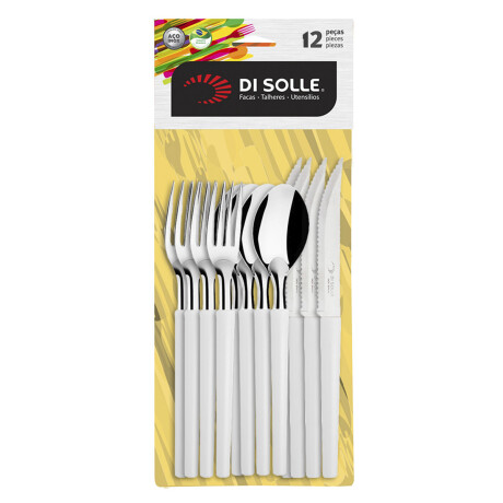 Juego cubiertos acero inox 12 piezas Millenium BLANCO