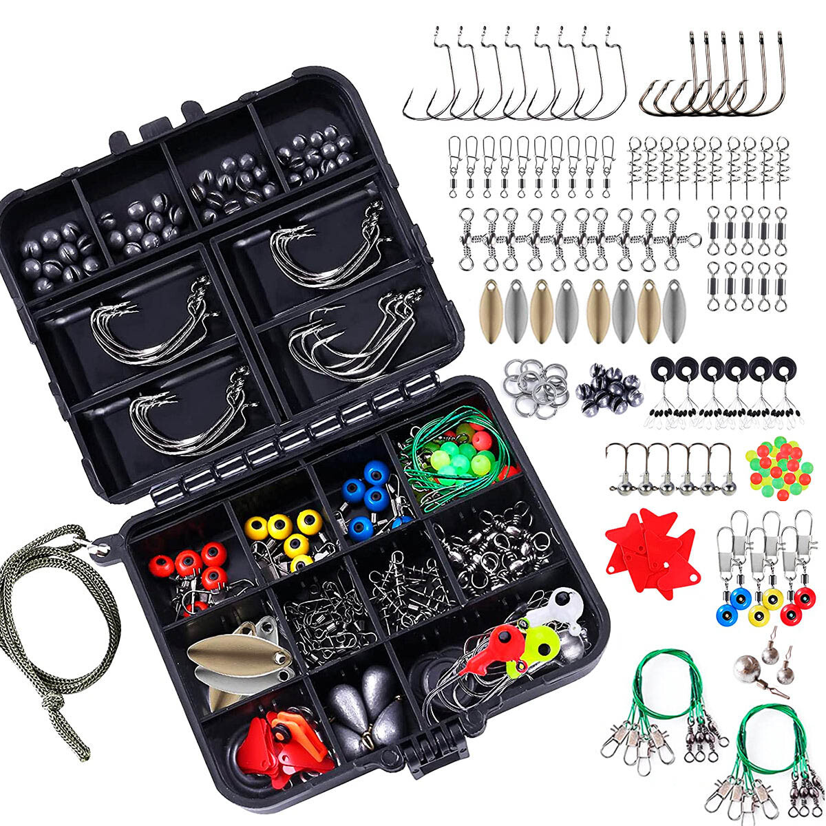 Valija Pesca Tanza Plomada Anzuelo Kit 241 Psc - Cpg008010 