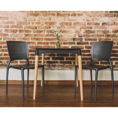 Silla apilable grafito SAFIRA con respaldo calado -TRAMONTINA TD0582