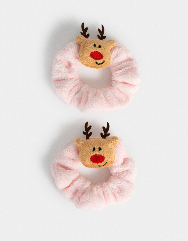 Skunzies Navidad Set De Scrunchies Navidad - Rosa Pastel