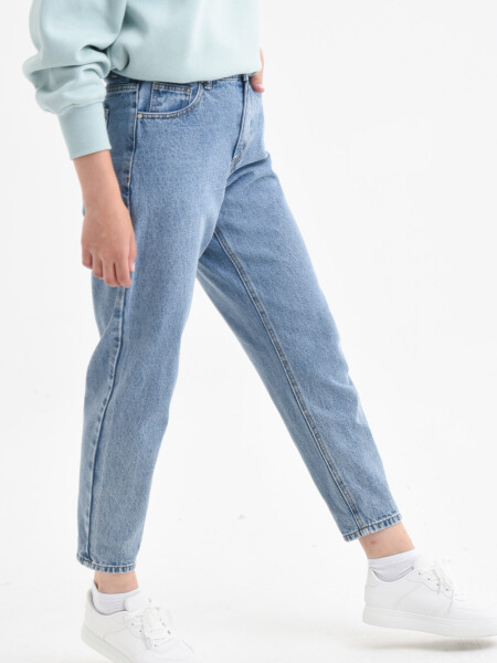 Pantalón de jean mom fit Azul