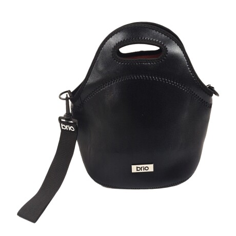 Lunchera Neopreno brio big bro Metalizada Con Correa Ajustable Negro