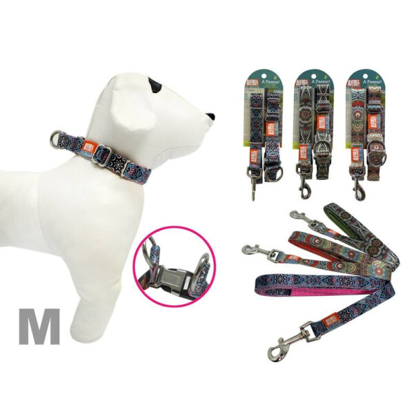 COLLAR + CORREA PARA MASCOTAS, DISEÑOS VARIOS M COLLAR + CORREA PARA MASCOTAS, DISEÑOS VARIOS M