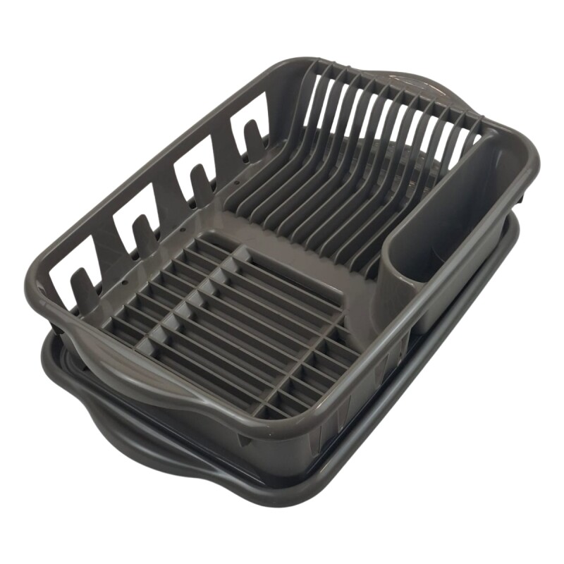 Escurridor de platos con bandeja GRIS OSCURO