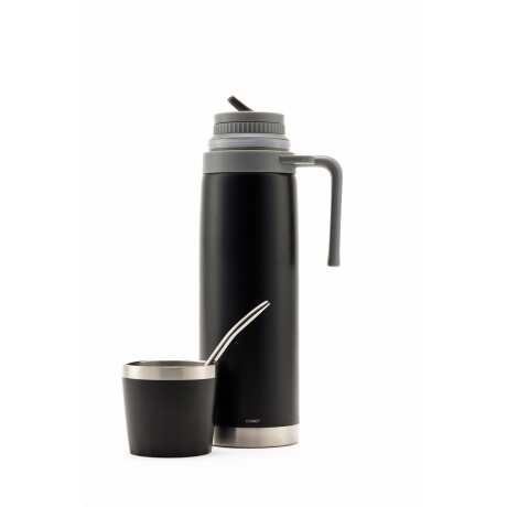 Termo Comet tapa mate Capri 1 Lt + bombilla Negro