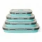 Set X4 Taper Contenedor Silicona Plegables Tapa Plastico Hermetica Celeste