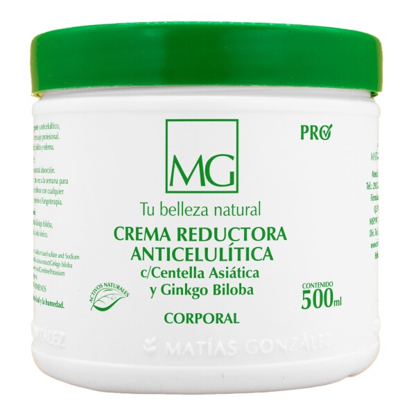 Crema Reductora Anticelulítica con Centella Asiática y Ginkgo Biloba (500cc) Crema Reductora Anticelulítica con Centella Asiática y Ginkgo Biloba (500cc)