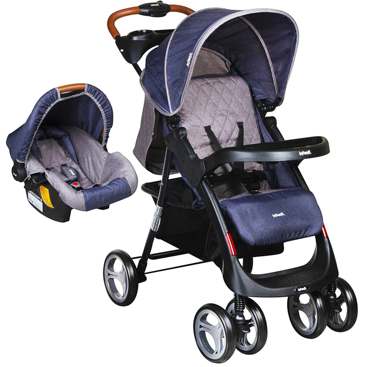 Coche Pompeya Infanti Bebé 3 En 1 +baby Silla+ Base - Gris 
