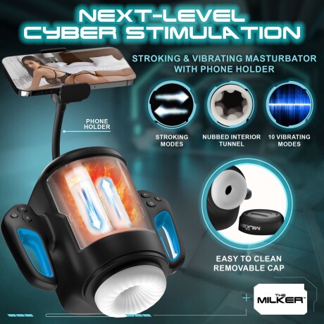 Masturbador Vibrador Cyber Milker con Soporte para Celular Masturbador Vibrador Cyber Milker con Soporte para Celular