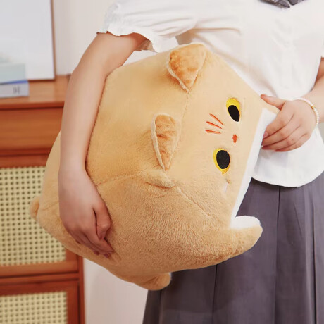 Peluche de gatito cuadrado XL Marron