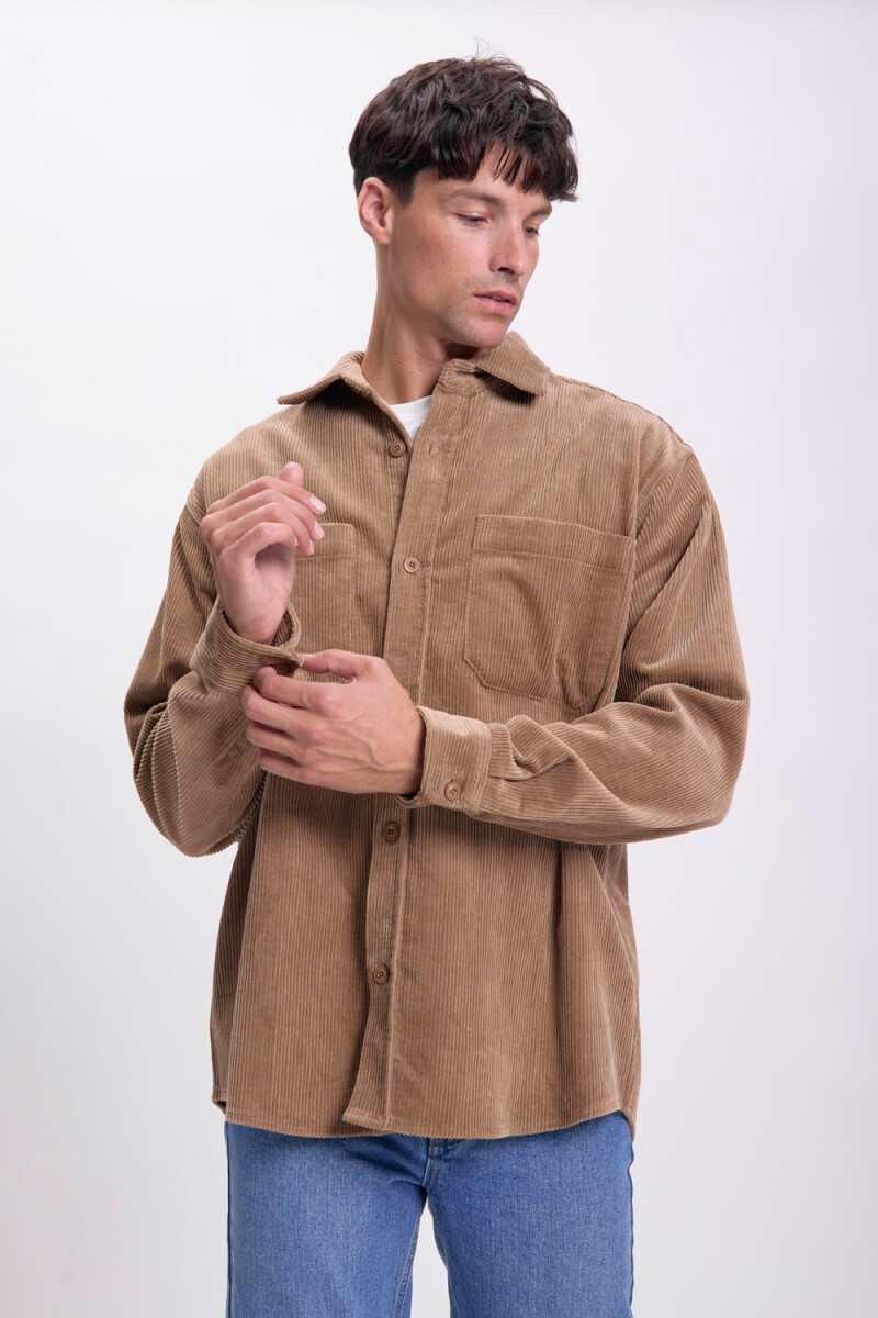 Sobrecamisa de pana Tostado