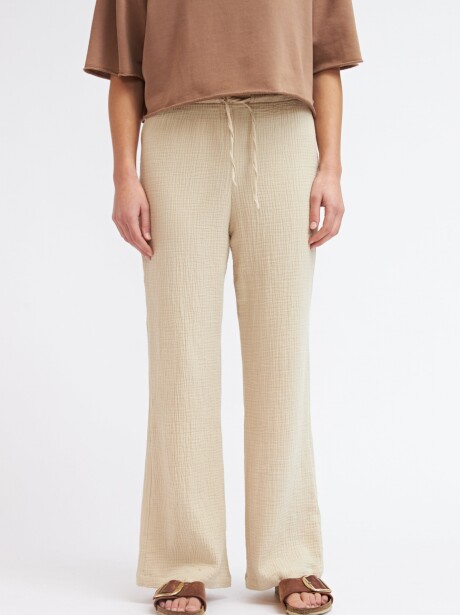 PANTALÓN TRAMA BEIGE