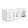 Cuna Convertible con Comoda Integrada 3 Cajones - Atlanta Blanco
