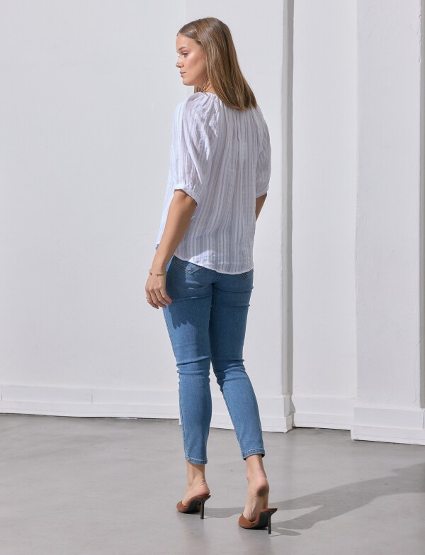 Blusa Detalle Calado BLANCO