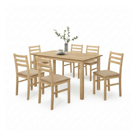 Juego de Comedor 6 sillas New Starter Natural