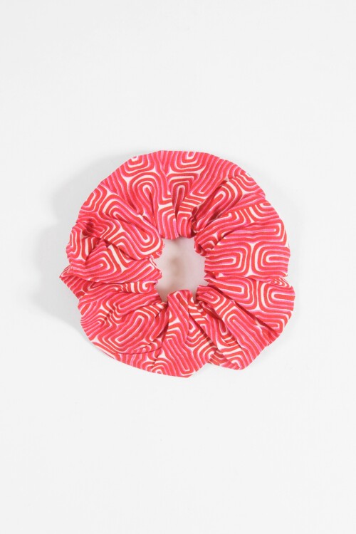 Scrunchie estampada rojo