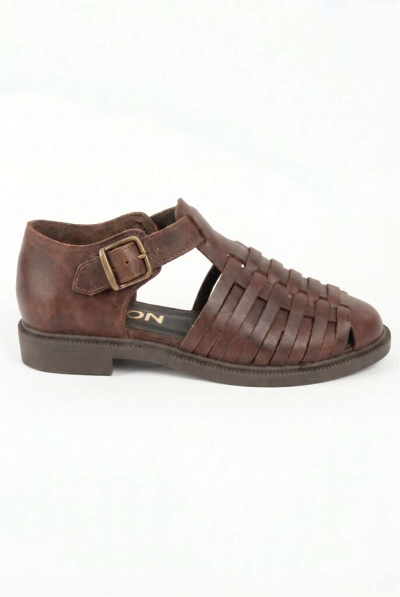 Sandalias Cangrejeras Cuero - Chocolate 