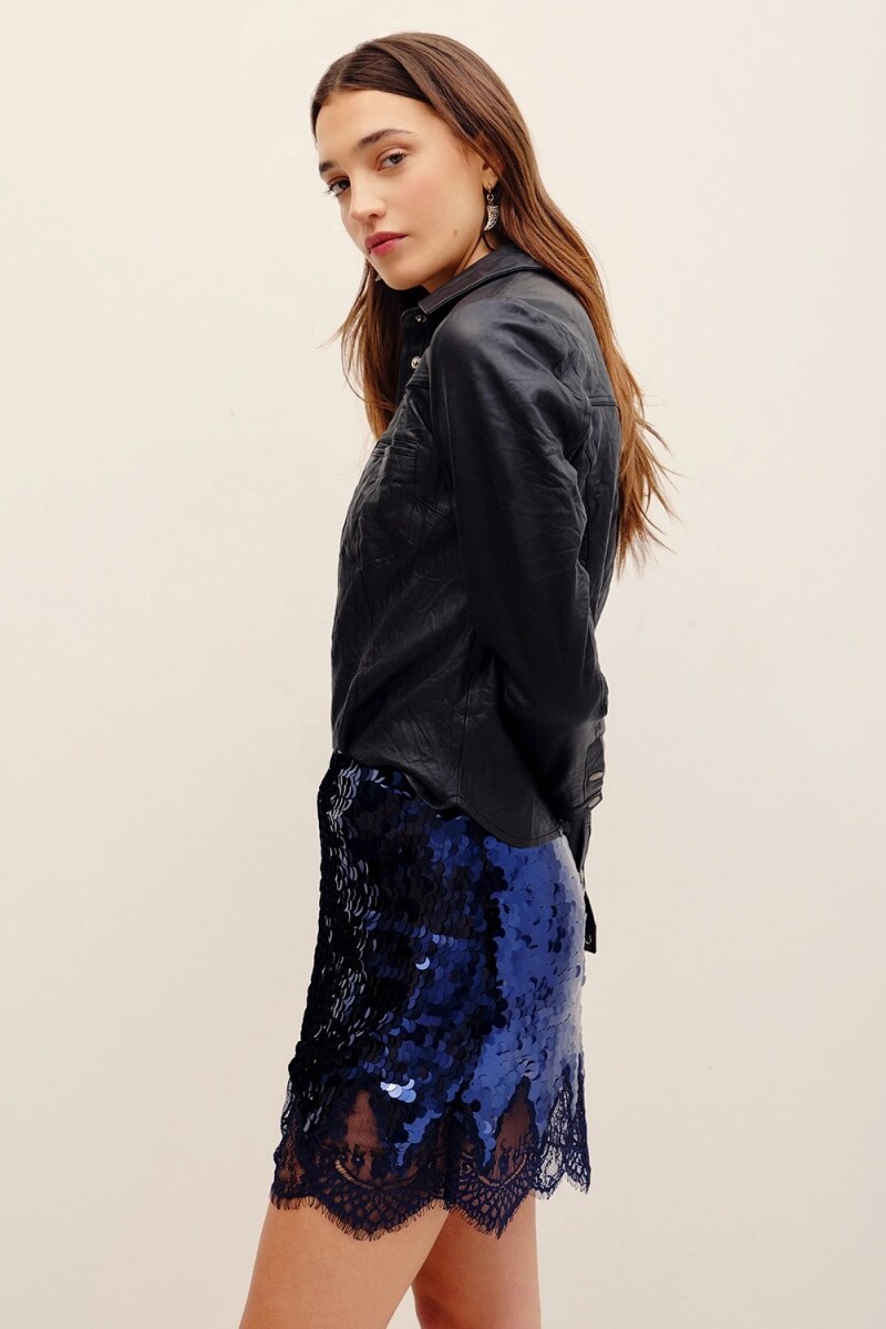 FALDA MINI SEQUINS Azul