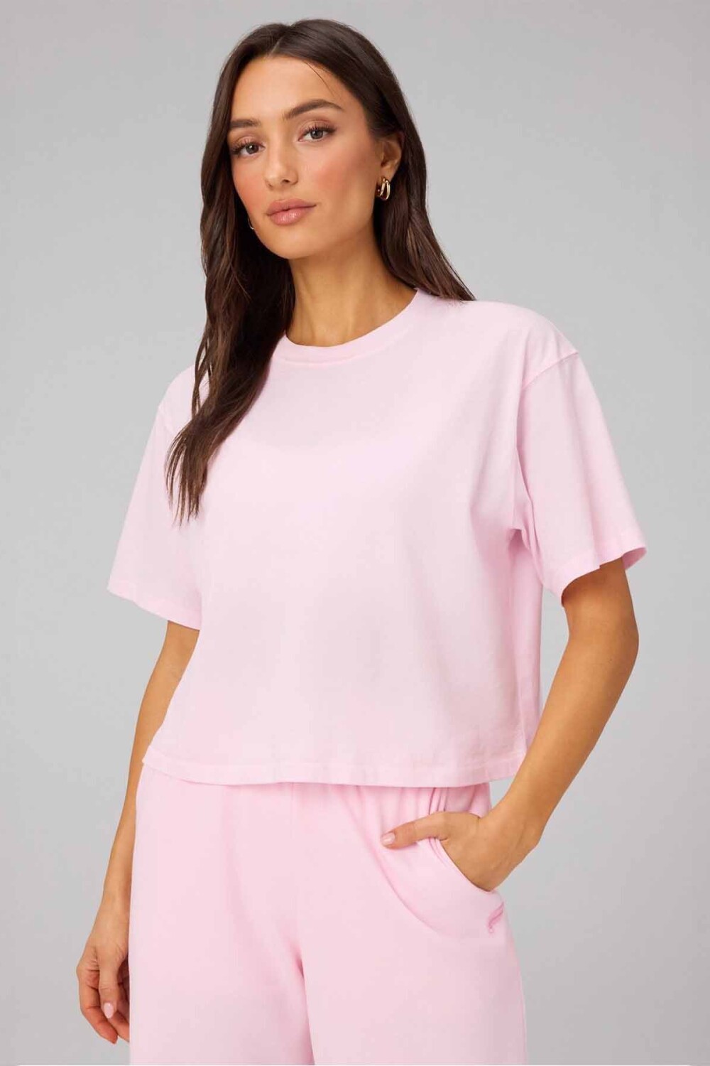 Top Training 100% Cotton Boxy Tee Mujer Soft Pink