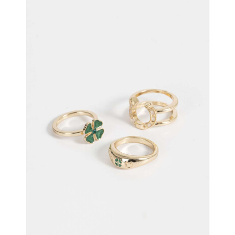 Set De Anillos Lucky Dorado