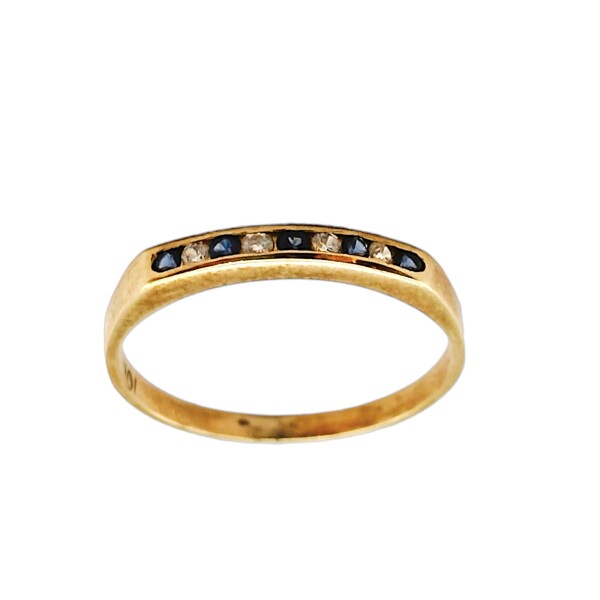 Anillo Sin Fin-Oro Bajo-Piedra Zafiro y Zirconia-AN8126 conpiedra