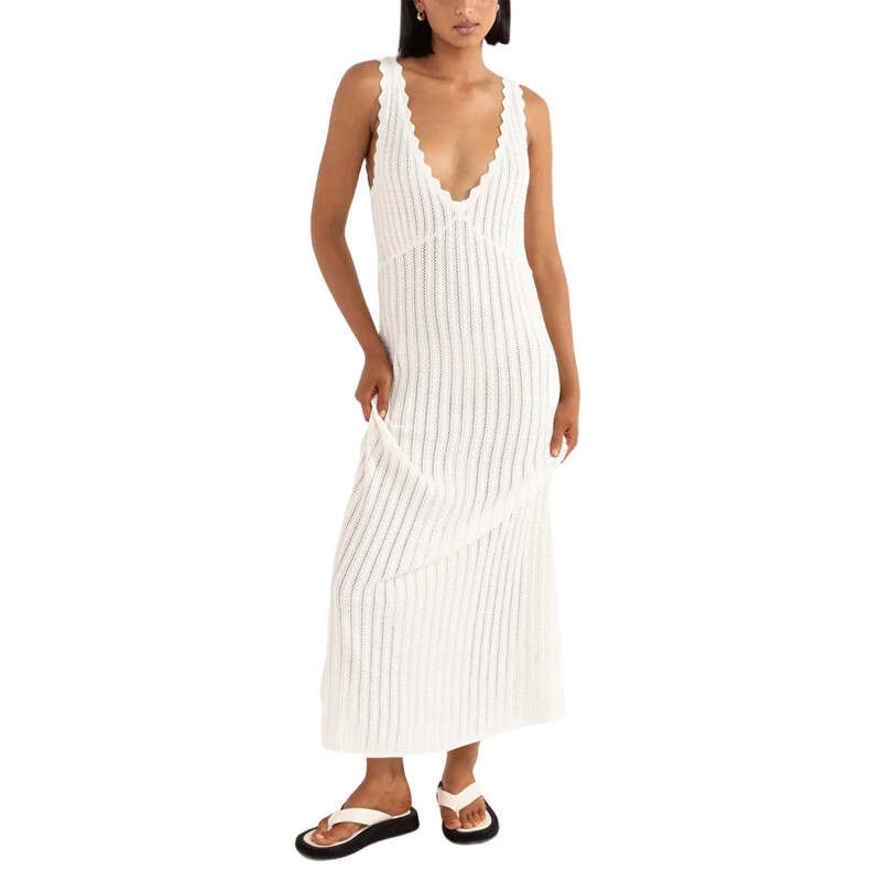 Vestido Rhythm Scallop Knit Maxi - Blanco Vestido Rhythm Scallop Knit Maxi - Blanco