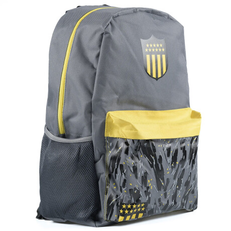 Mochila Urbana de Peñarol Estampada en Poliéster GRIS/NEGRO/AMARILLO