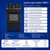 Cocina A Gas James 4 Hornallas Con Mesada De Vidrio Negra C 690 V Cocina A Gas James 4 Hornallas Con Mesada De Vidrio Negra C 690 V
