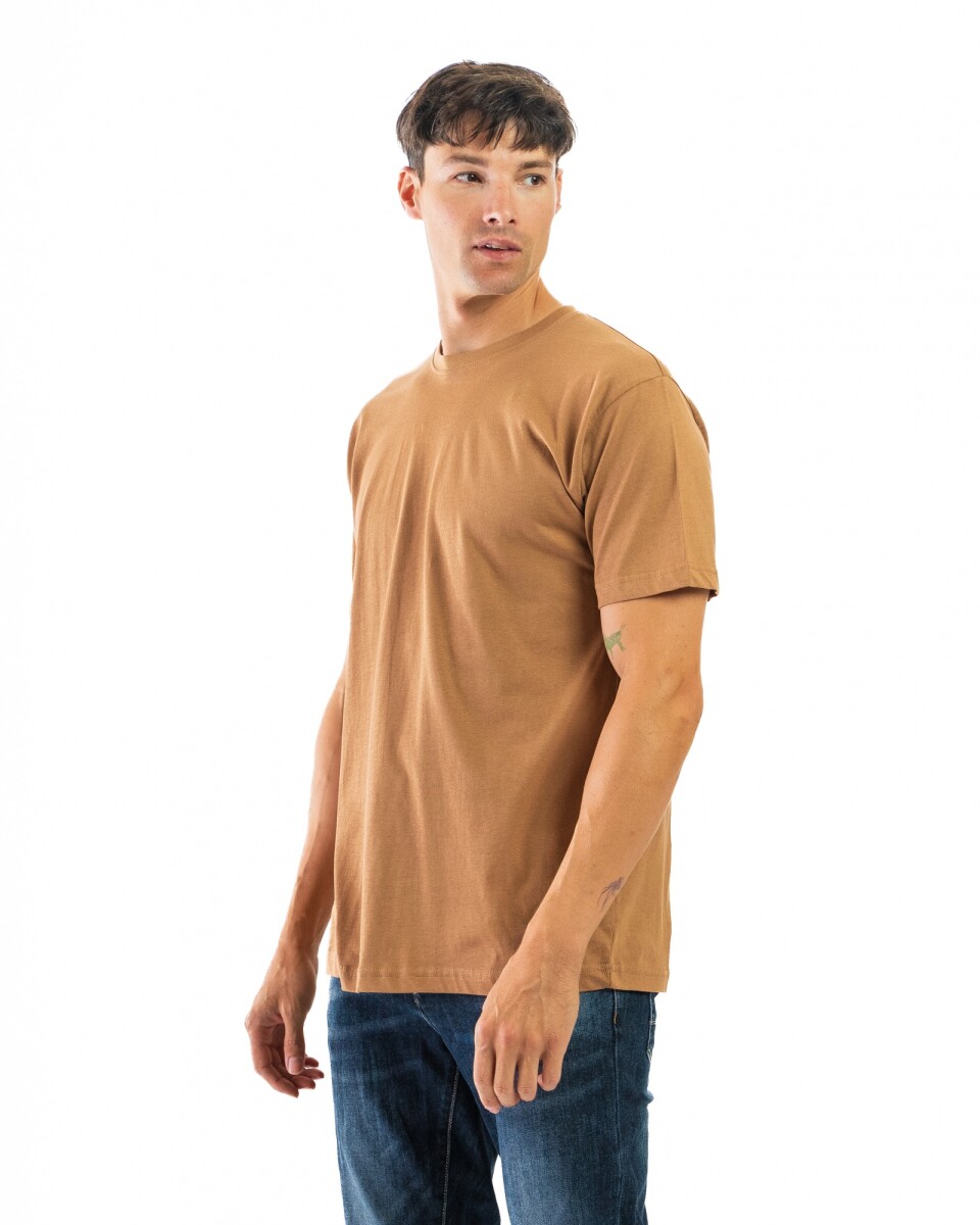 Remera Cuello Base - Tostado 