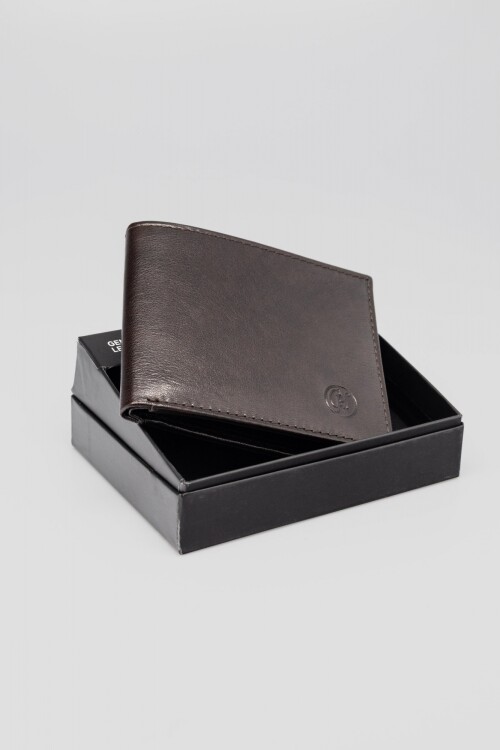 Billetera Bifold flip up Marron