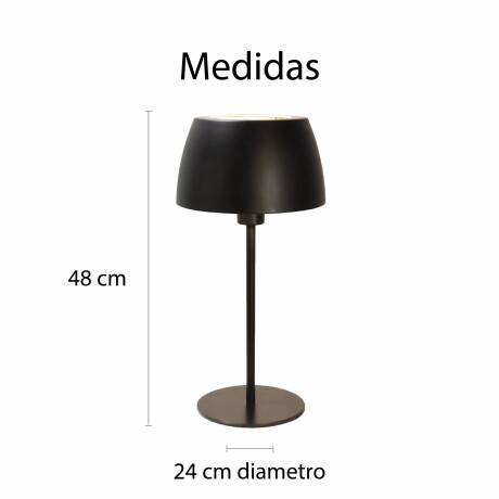 Lámpara De Mesa Bombé Metal Moderna Decorativa Negro