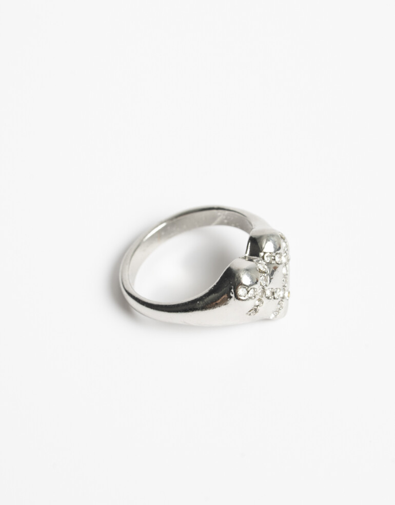 Anillos Medianos y Grandes Strass Anillo Corazón Strass - Plateado Rodio