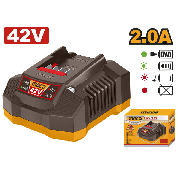 CARGADOR BATERIA 42V 2.0A PARA LINEA P42M INGCO FCLI42021 CARGADOR BATERIA 42V 2.0A PARA LINEA P42M INGCO FCLI42021