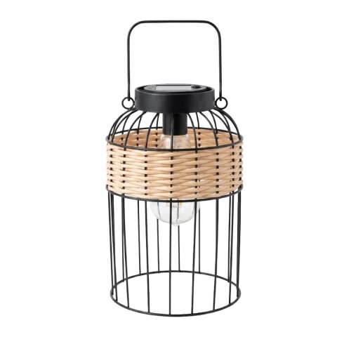 LAMPARA LED SOLAR NEGRO 16X25CM Unica