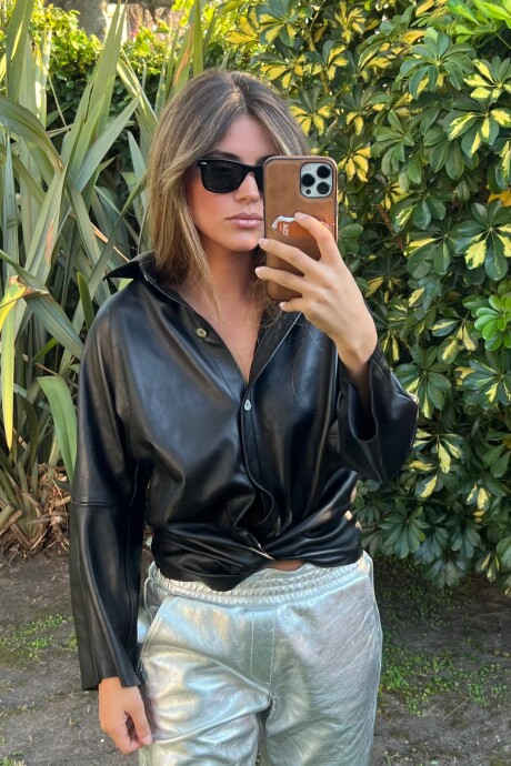 Leather Vila Shirt Negro