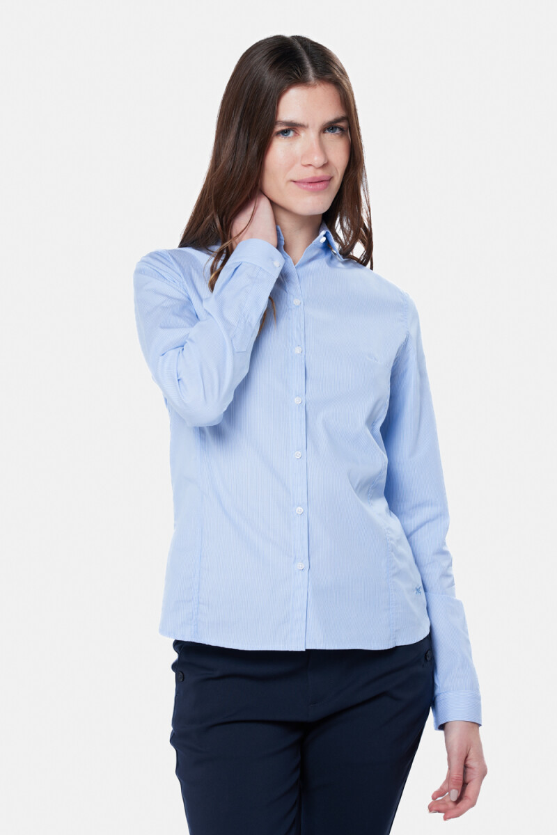 CAMISA ENTALLADA - Azul 