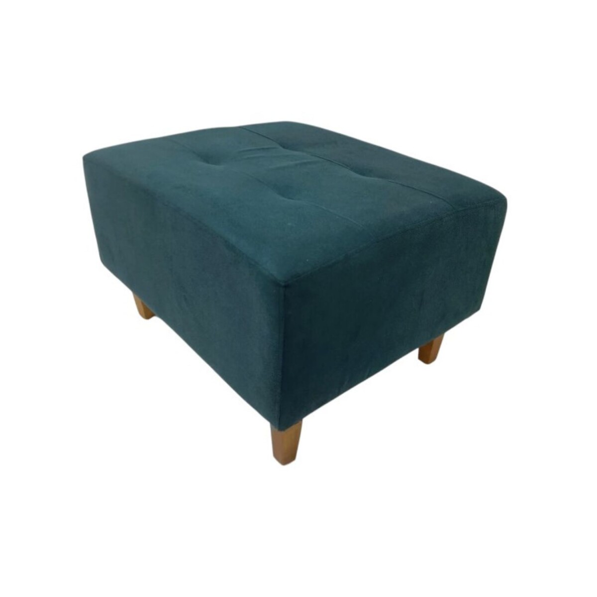 Puff de Tela con Patas de Madera 52x62x35cm - azul 