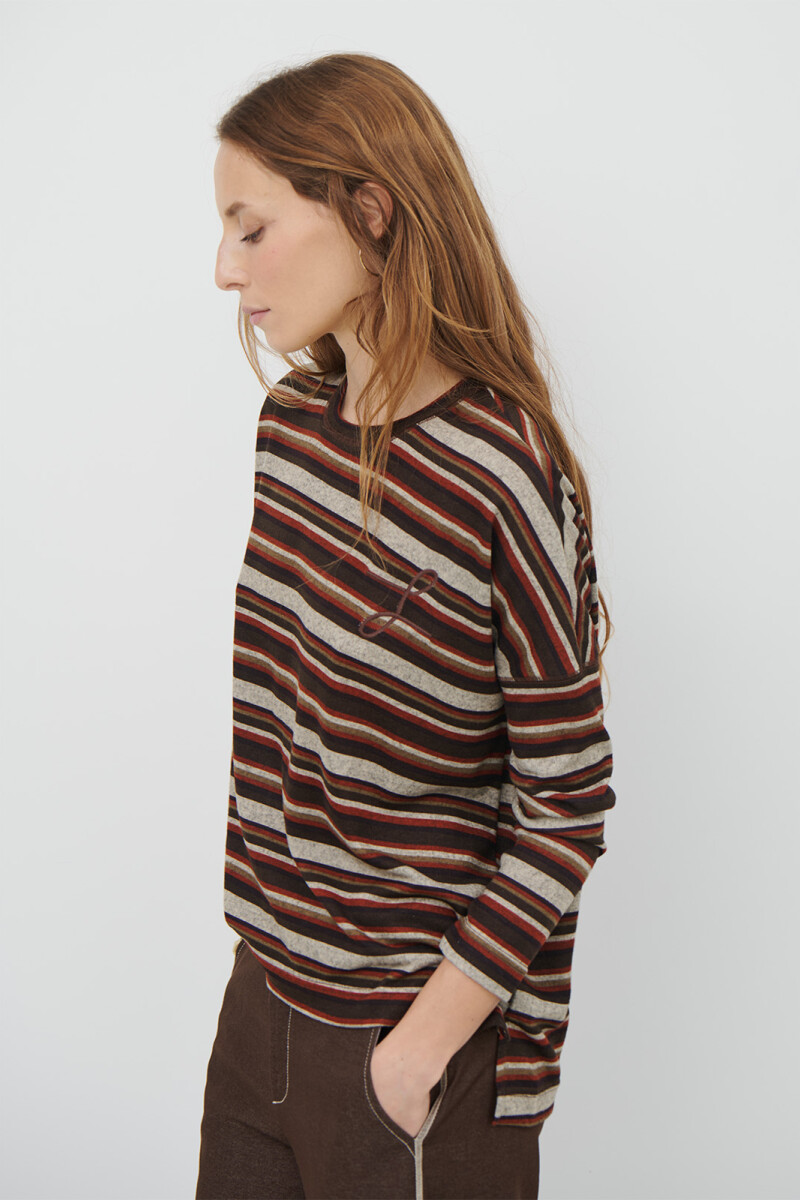 REMERA RAYA MARRON