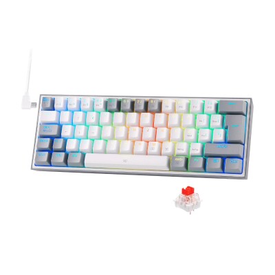 Teclado Redragon Fizz RGB K617-RGB White/Grey Teclado Redragon Fizz RGB K617-RGB White/Grey