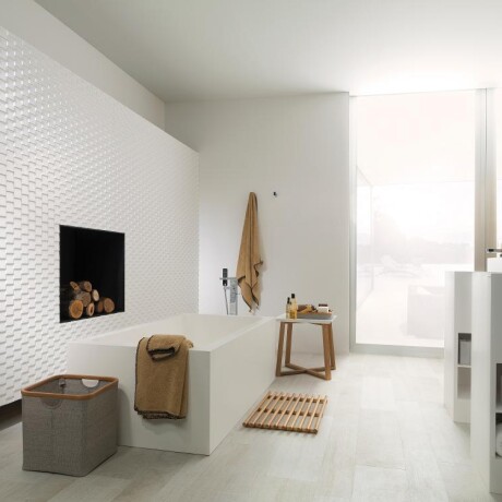 Ceramica Blanca Pleno Mate Liso 45X120Cm Pared GAMAS DE BLANCO