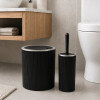 Set Papelera y Cepillo para Baño Plastico - Negro Set Papelera y Cepillo para Baño Plastico - Negro
