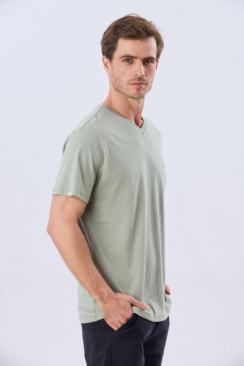 REMERA BÁSICA DE ALGODÓN Pistacho