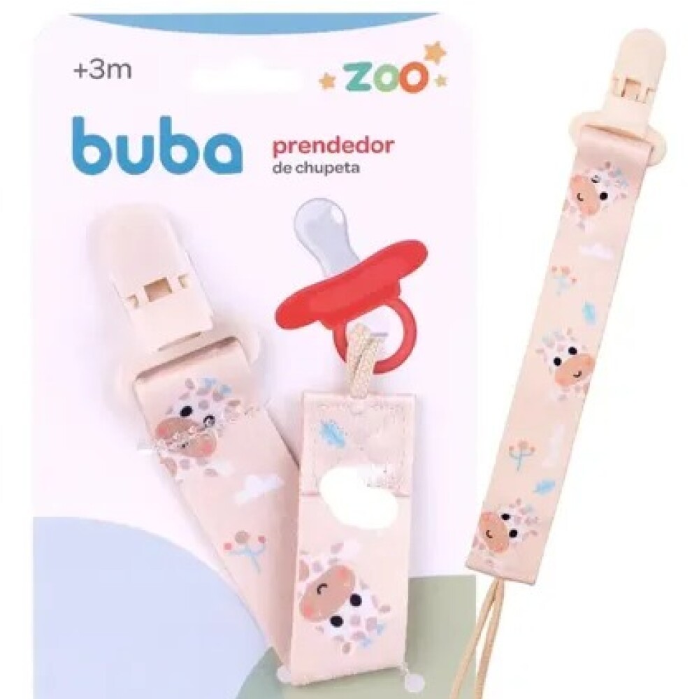 Clip para chupete BUBA animales jirafa beige pastel