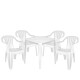 Juego de jardín Mesa + 4 sillas con apoya brazos BLANCO