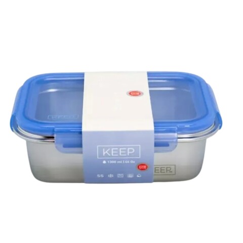 Vianda Metálico Para Microondas 1300 Ml Azul