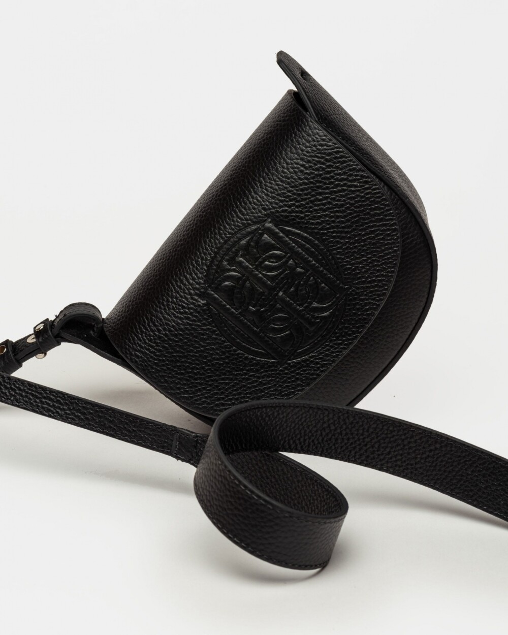 Mini bag Aura en cuero graneado Negro